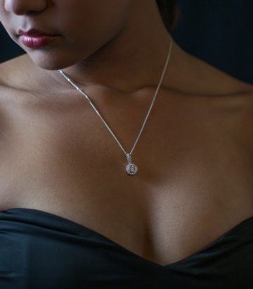woman wearing necklace by Daniel & Co-jewelry for girlfriend